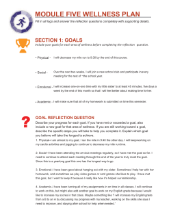 MODULE FIVE WELLNESS PLAN