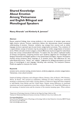 Shared Knowledge About Emotion Among Vietnamese and English