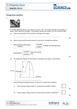 Energy from Reactions
