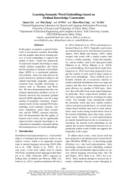 Learning Semantic Word Embeddings based on Ordinal Knowledge