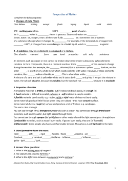 Properties of Matter