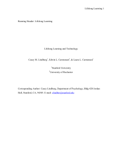 Lifelong Learning and Technology