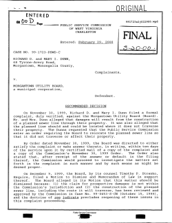 entered - Public Service Commission of West Virginia