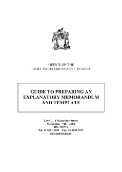 guide to preparing an explanatory memorandum and template