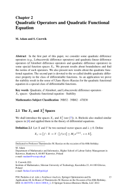 Quadratic Operators and Quadratic Functional Equation