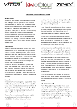 KiwiColour&reg; Technical Bulletin: Swarf