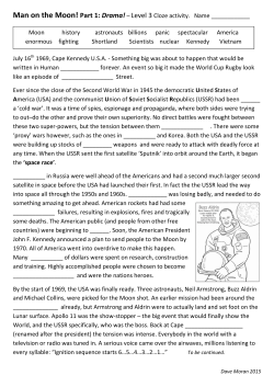 Man on the Moon! Part 1: Drama! &ndash; Level 3 Cloze activity. Name