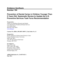 Prevention of Dental Caries in Children Younger Than 5 Years Old