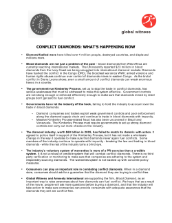CONFLICT DIAMONDS: WHAT`S HAPPENING NOW