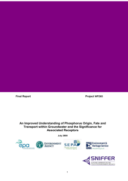 An Improved Understanding of Phosphorus Origin, Fate and