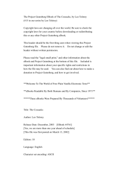 The Project Gutenberg EBook of The Cossacks, by Leo Tolstoy