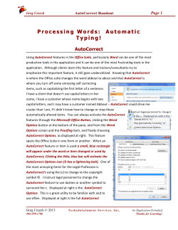 AutoCorrect - Greg Creech