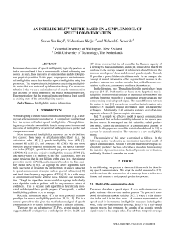 an intelligibility metric based on a simple model of speech