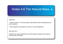 Notes 46 The Natural Base, e