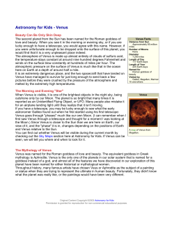 Astronomy for Kids - Venus