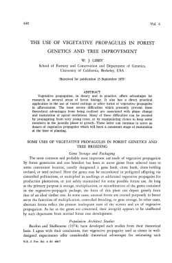 the use of vegetative propagules in forest genetics