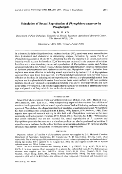 Stimulation of Sexual Reproduction of Phytophthoru