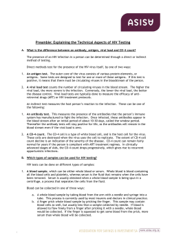 ASISA HIV TESTING PROTOCOL