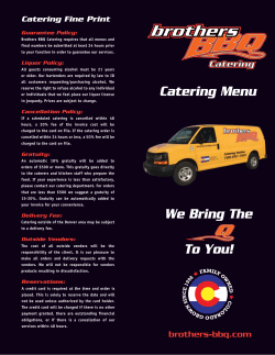 our Catering Menu