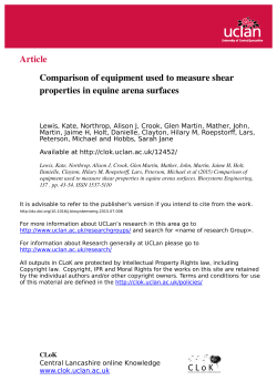 Article Comparison of equipment used to measure shear properties