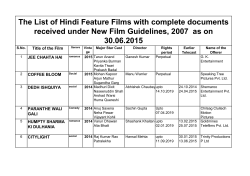 The List of Hindi Feature Films with complete documents