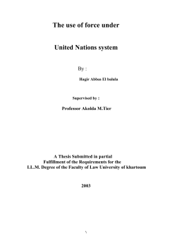 The use of force under - Khartoum Space