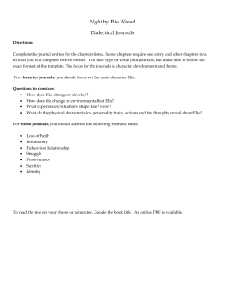 Night by Elie Wiesel Dialectical Journals