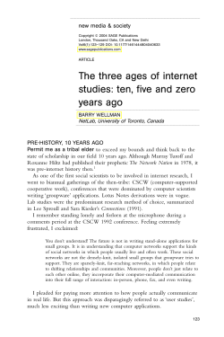 The three ages of internet studies: ten, five and