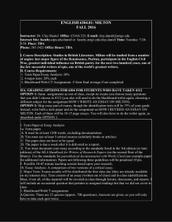 ENGLISH 4312: MILTON - University of Texas Rio Grande Valley