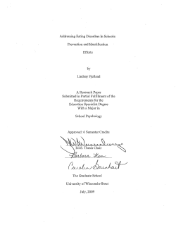 Addressing Eating Disorders In Schools