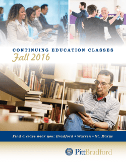 Fall Coursebook - Pitt-Bradford