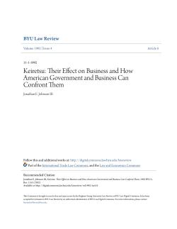 Keiretsu: Their Effect on Business and How American Government