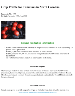 Crop Profile for Tomatoes in North Carolina