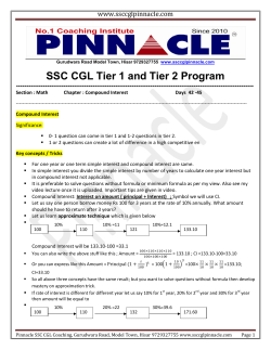 SSC CGL Tier 1 and Tier 2 Program