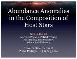 Abundance Anomalies in the Composition of Host Stars