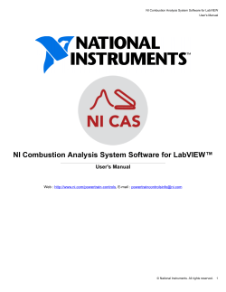 Combustion Analysis System Software User Manual