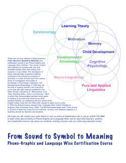From Sound to Symbol to Meaning - Phono