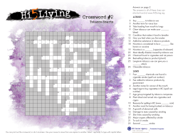 to the Tobacco Crossword