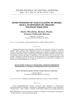 effectiveness of flocculation of model silica suspension by