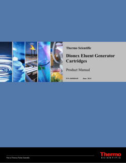 Eluent Generator Cartridges (EGC) Product Manual
