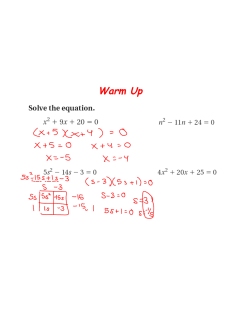 Simplifying Radicals and Solving Equations