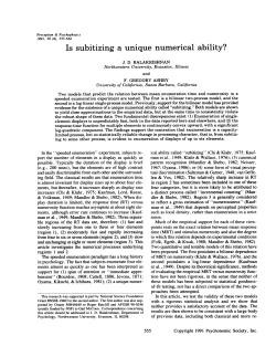 Is subitizing a unique numerical ability?