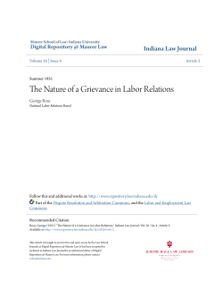 The Nature of a Grievance in Labor Relations