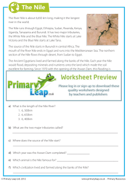 The River Nile - Primary Leap Worksheets.