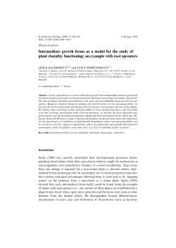 Intermediate growth forms as a model for the study of plant - Clo-Pla