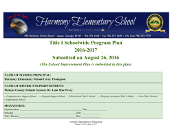 School Improvement Plan - Harmony Elementary School