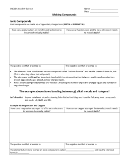 Making Compounds Ionic Compounds The example above shows