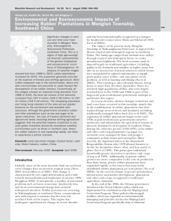 Environmental and Socioeconomic Impacts of Increasing Rubber