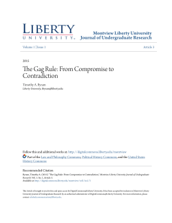 The Gag Rule: From Compromise to Contradiction
