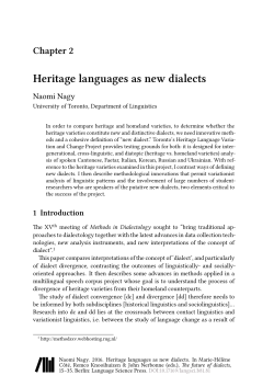 Heritage languages as new dialects
